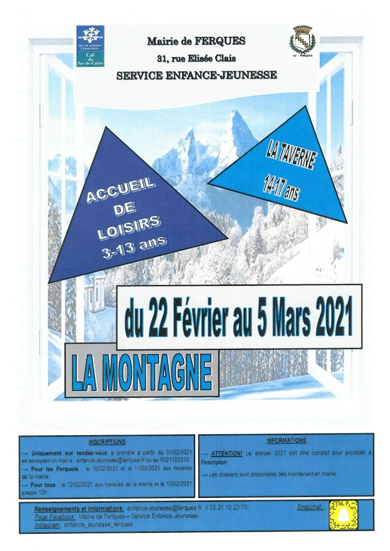 Lire la suite à propos de l’article ALSH HIVER 2021 – TOP DEPART !