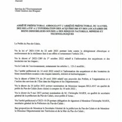 Arrêté Préfectoral relatif à l’information des acquéreurs et des locataires de biens immobiliers