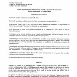 ARRÊTÉ CARBURANTS PAS-DE-CALAIS