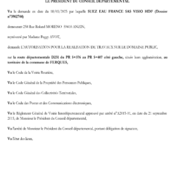 ARRÊTÉ DE VOIRIE 18/03/2025