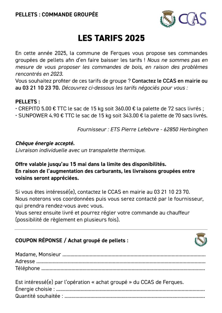 Lire la suite à propos de l’article COMMANDE PELLETS